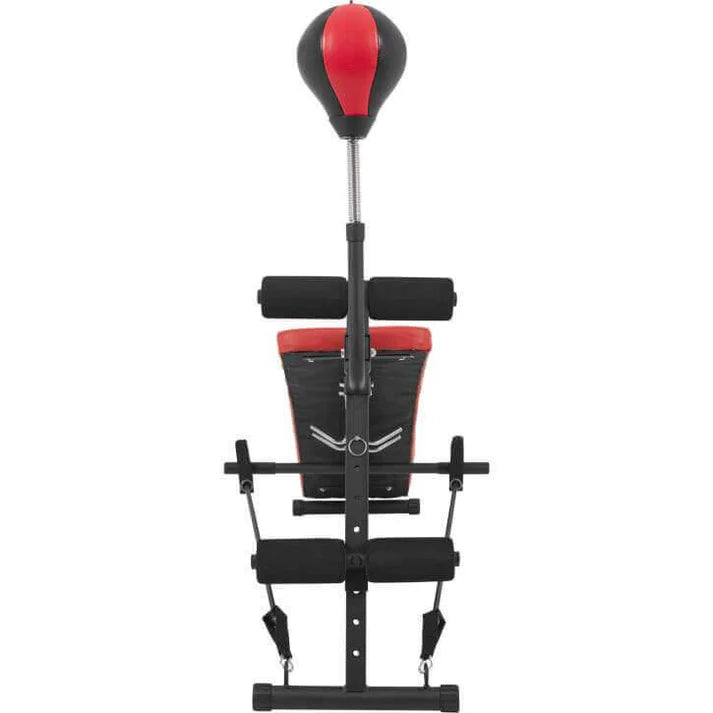 Sit Up Bank klappbar mit Punchingball Schwarz/Rot