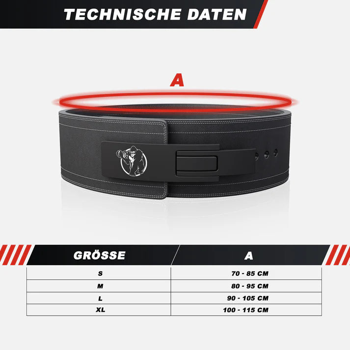 Gewichthebergürtel Leder 10 mm S - XL