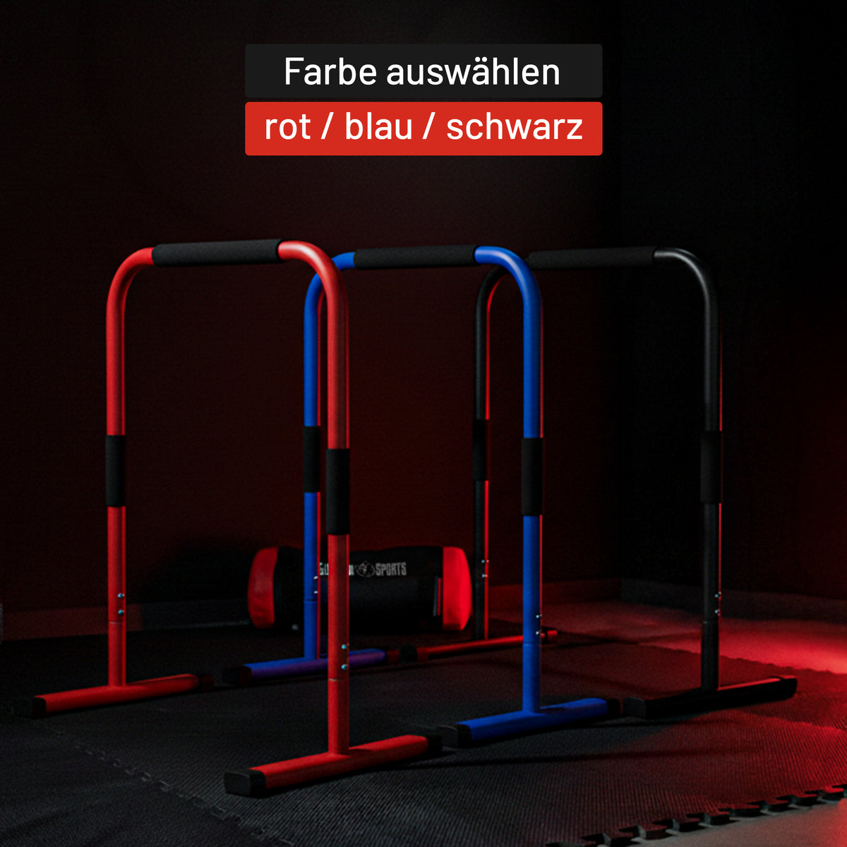 Barres de trempage Push Up Stand Noir/Rouge/Bleu