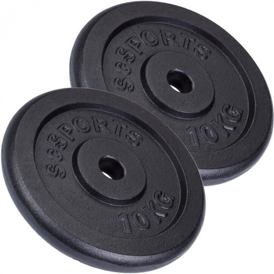 Hantelscheibenset Gusseisen Schwarz 2x10 kg - Gorilla Sports Schweiz