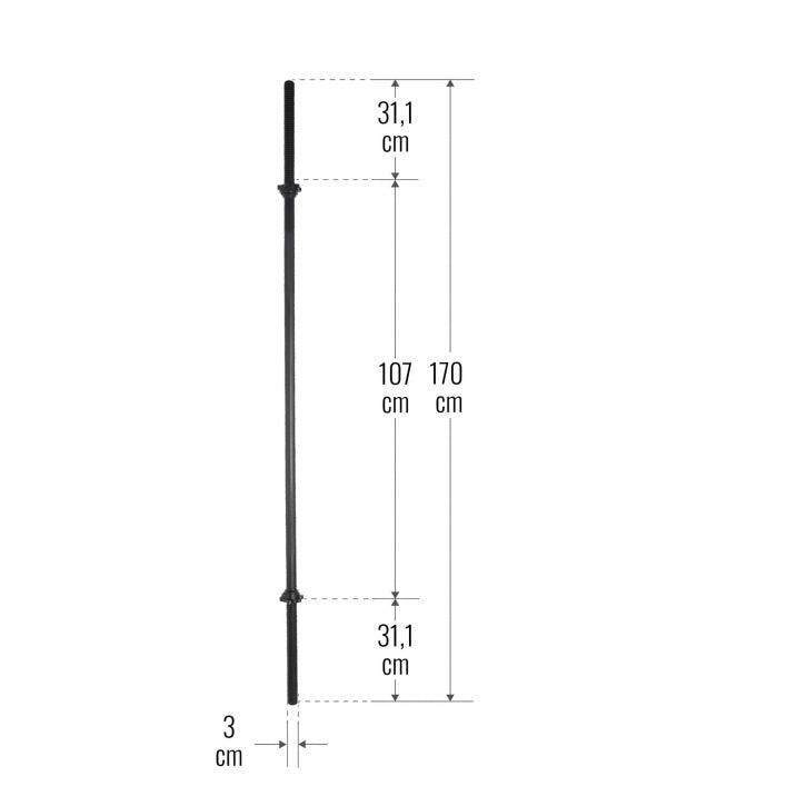 Langhantelstange 170 cm mit Sternverschluss - Gorilla Sports Schweiz