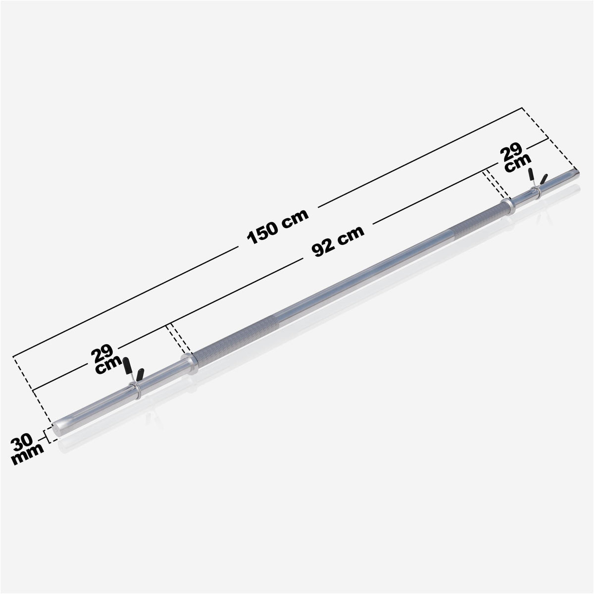 Langhantelstange Chrom 150 cm - Gorilla Sports Schweiz