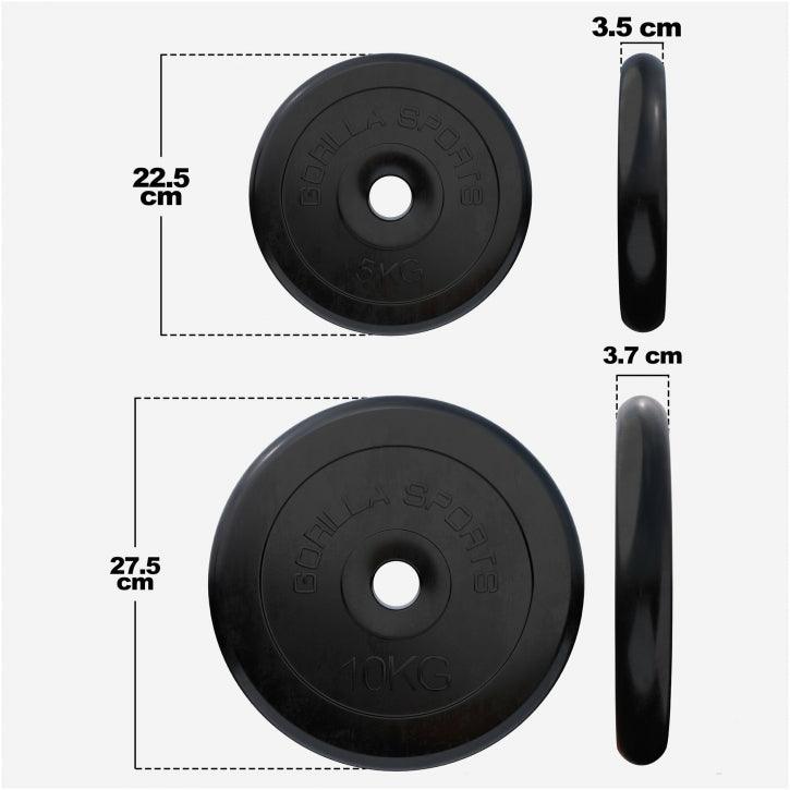 Hantelscheibenset Gummi 30 kg - 2 x 15 kg - Gorilla Sports Schweiz
