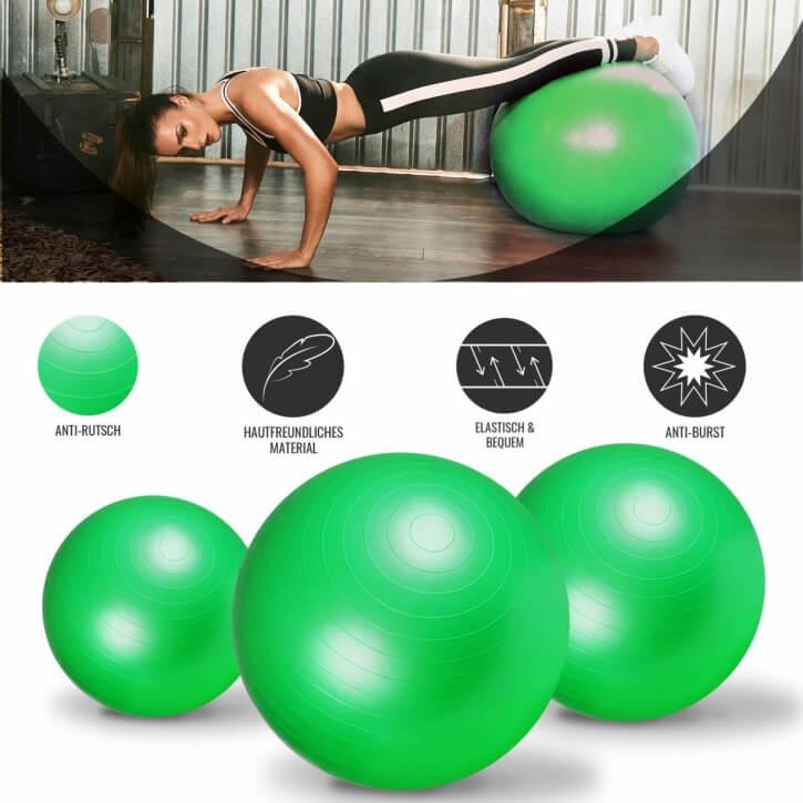 Gymnastikball Fitness Sitzball ⌀75 cm - Gorilla Sports Schweiz