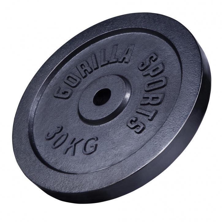 Hantelscheibe Guss Schwarz 0.5-30 KG - Gorilla Sports Schweiz