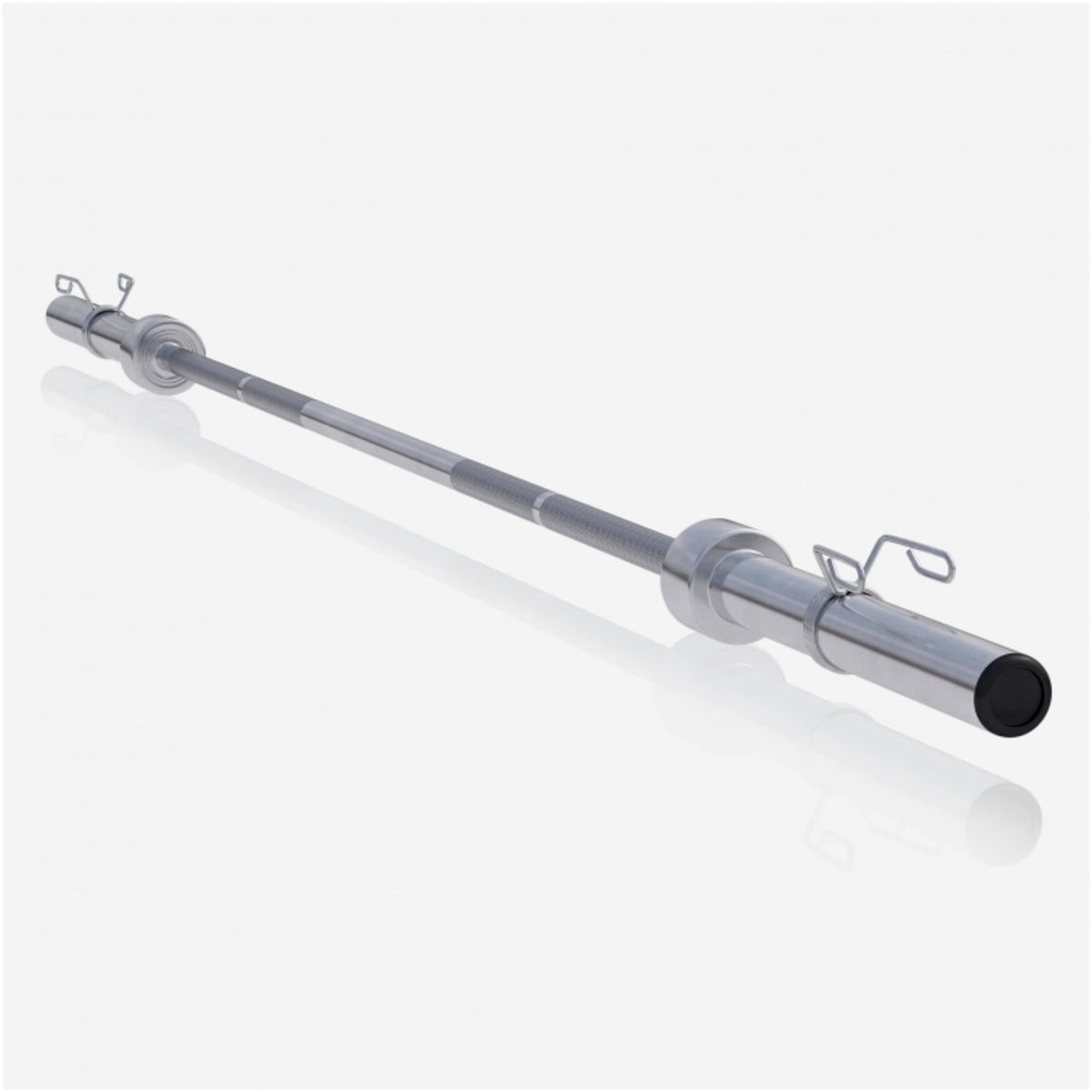 Olympia Langhantel 128 cm mit Federverschluss Chrom - Gorilla Sports Schweiz