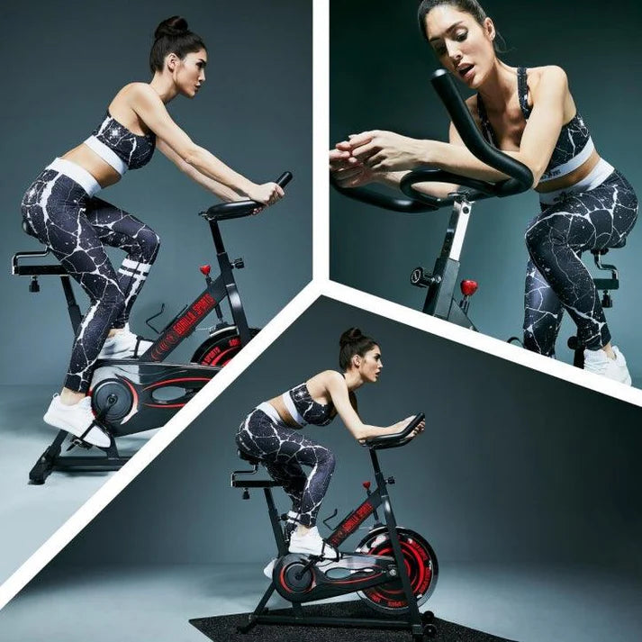Indoor Cycling mit Tretlager Schwarz/Rot