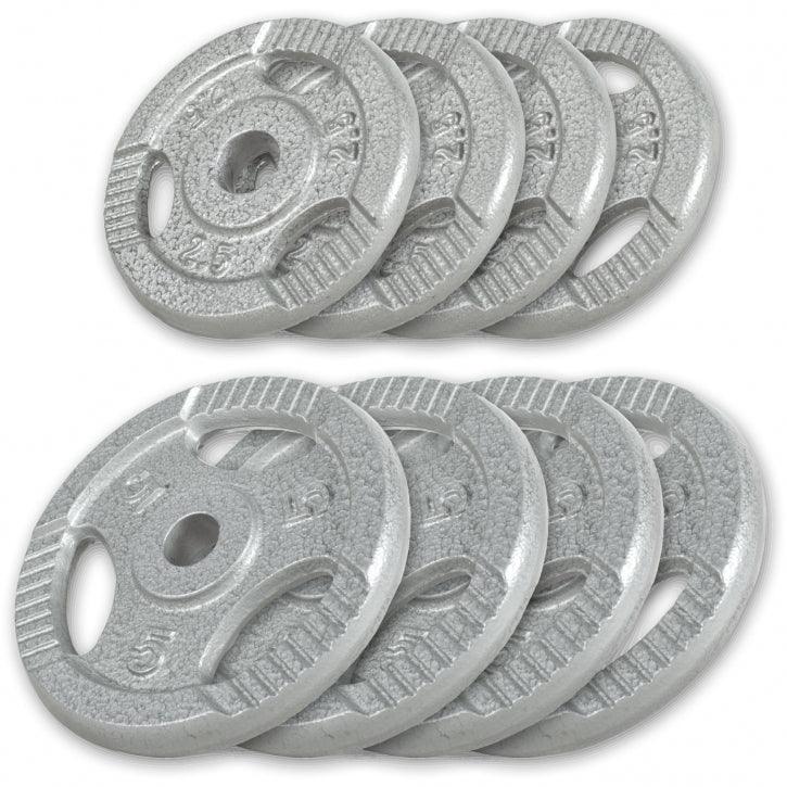 Hantelscheibe Guss Gripper 0.5-20 KG Silber - Gorilla Sports Schweiz