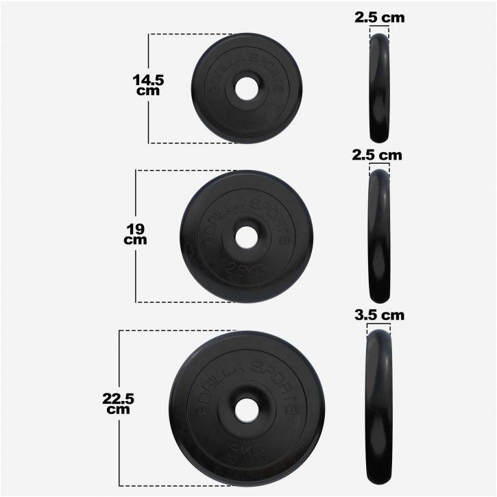 Hantelscheibenset Gummi 30 kg - 2 x 15 kg - Gorilla Sports Schweiz