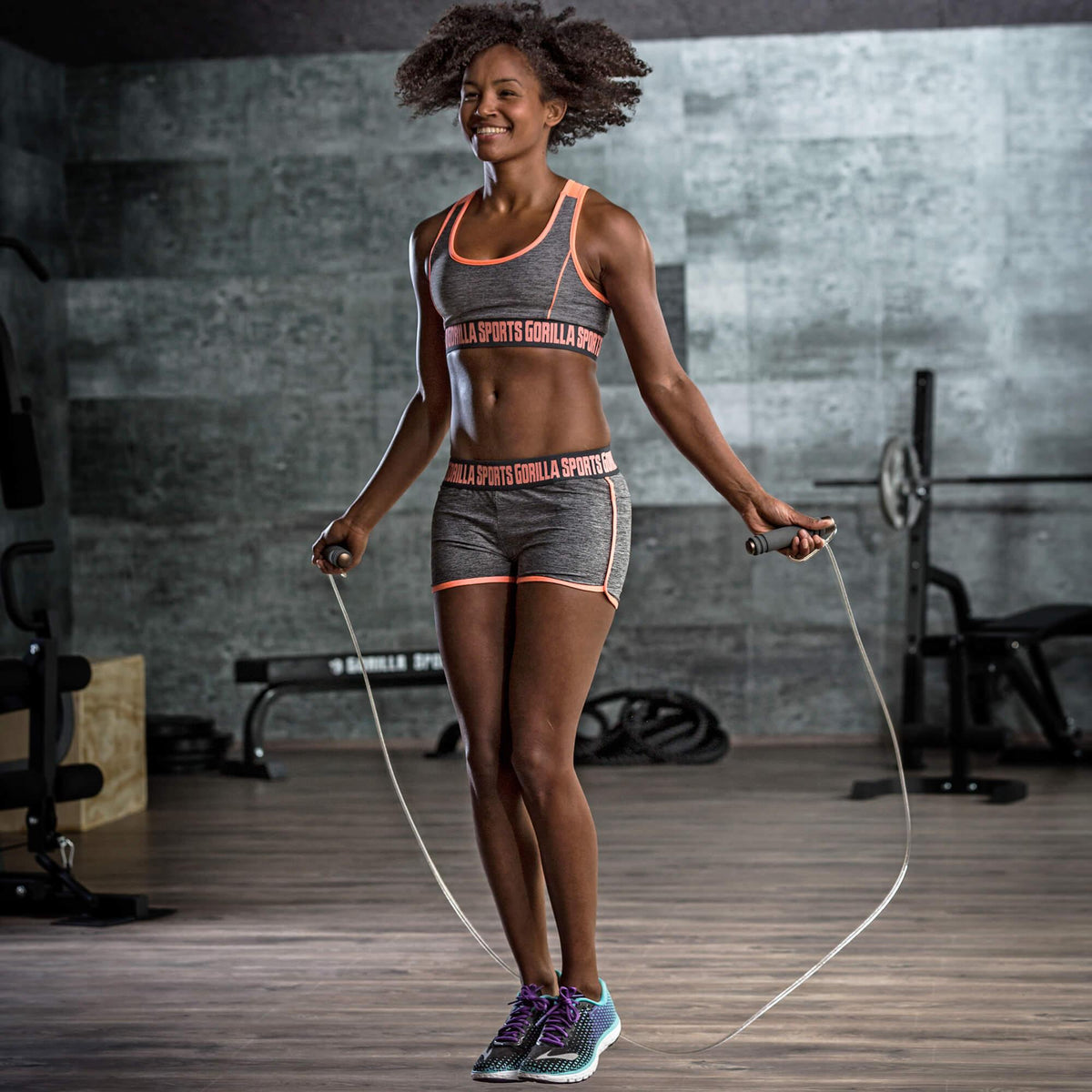 Springseil Speed Rope Grau/Gold 300 cm - Gorilla Sports Schweiz