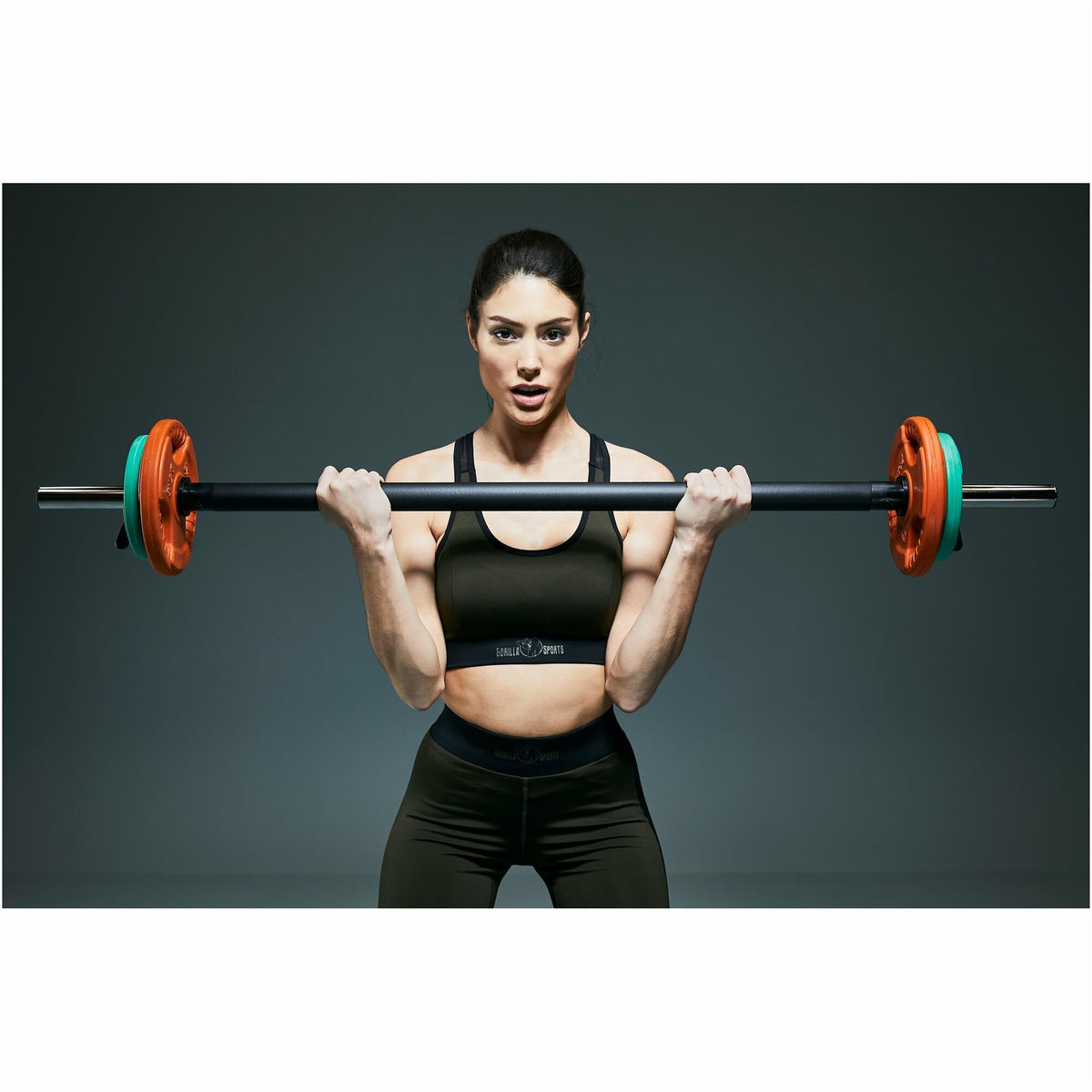 Langhantelstange Aerobic Schwarz 130 cm / verchromte Aufnahme - Gorilla Sports Schweiz