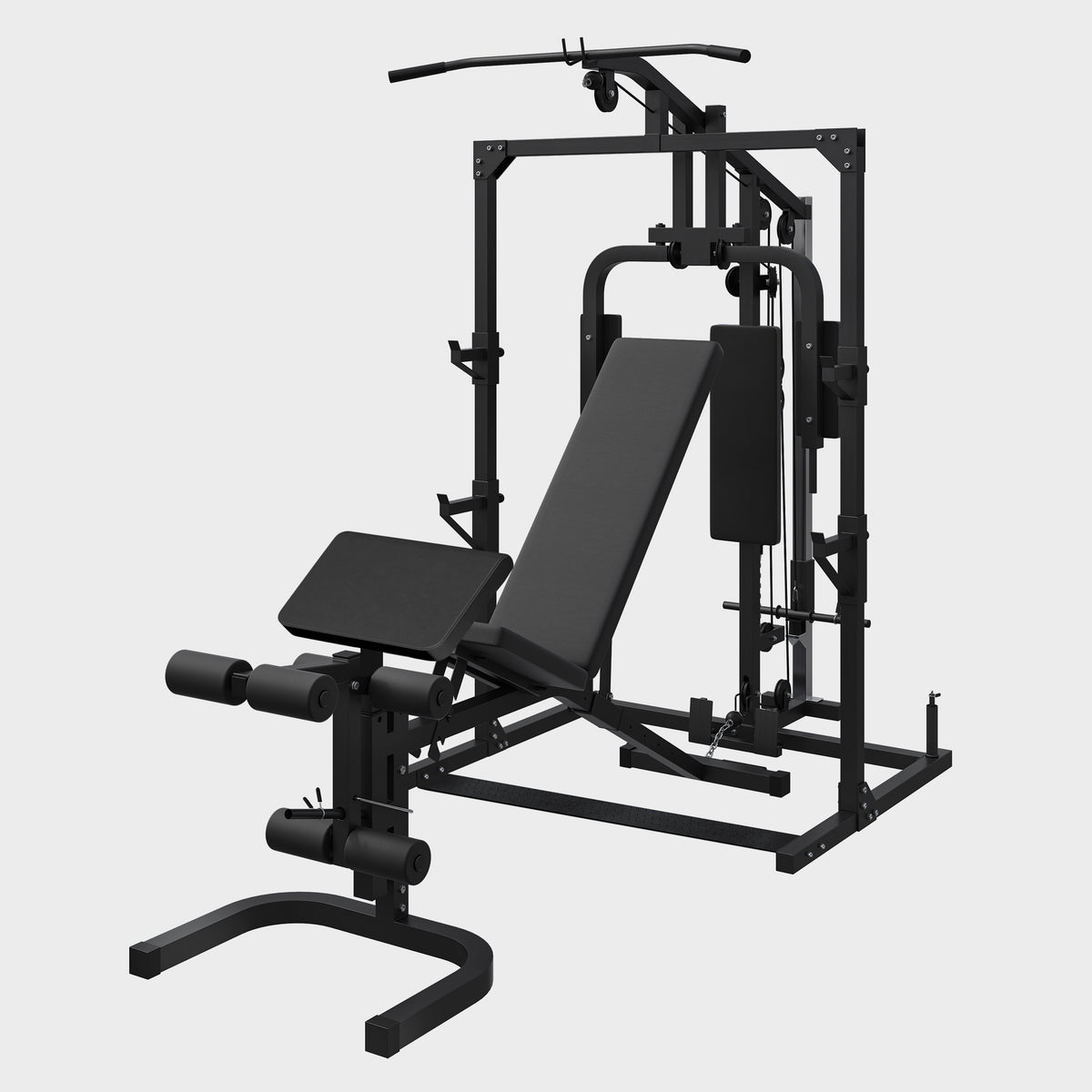 Salle de gym à domicile avec banc de musculation réglable