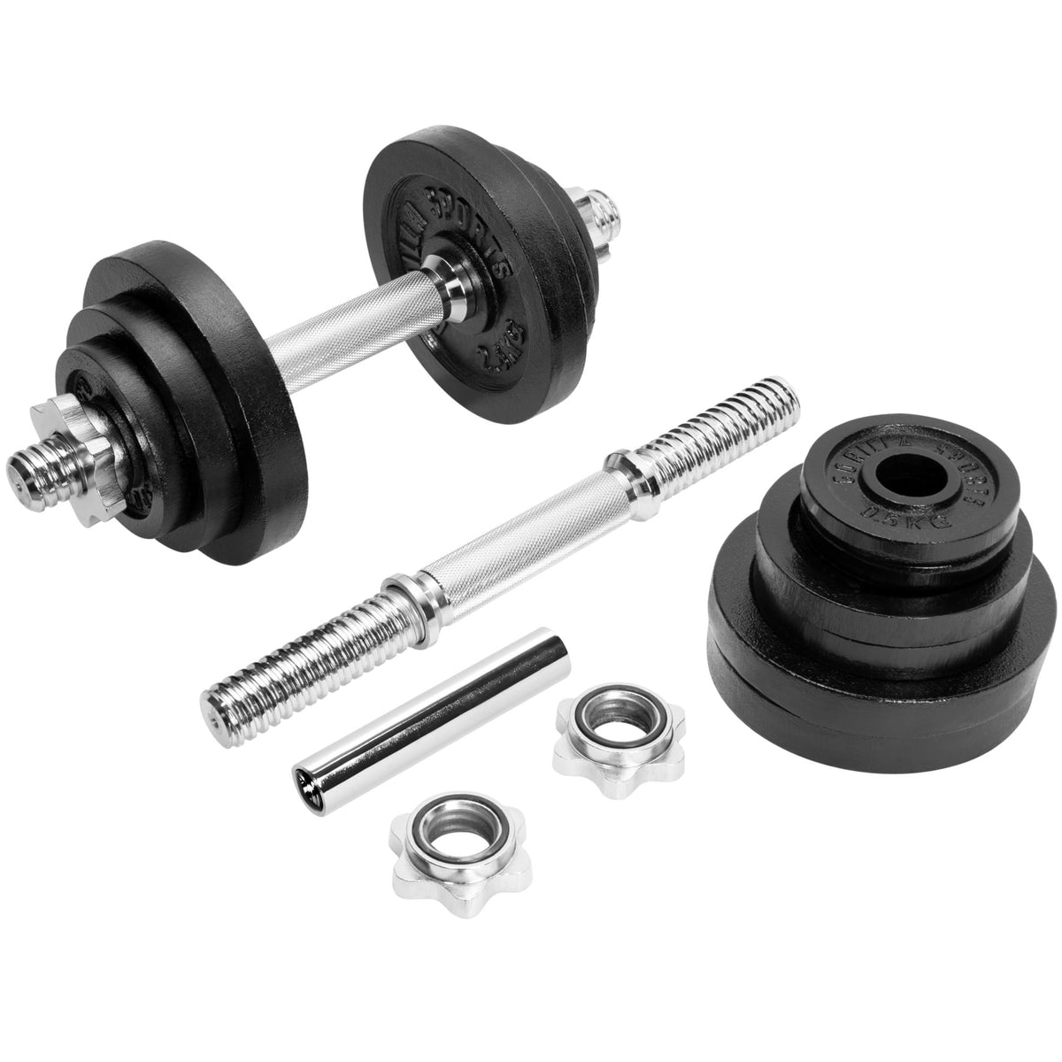 Hantelset Gusseisen Verstellbar 2 in 1 - Gorilla Sports Schweiz