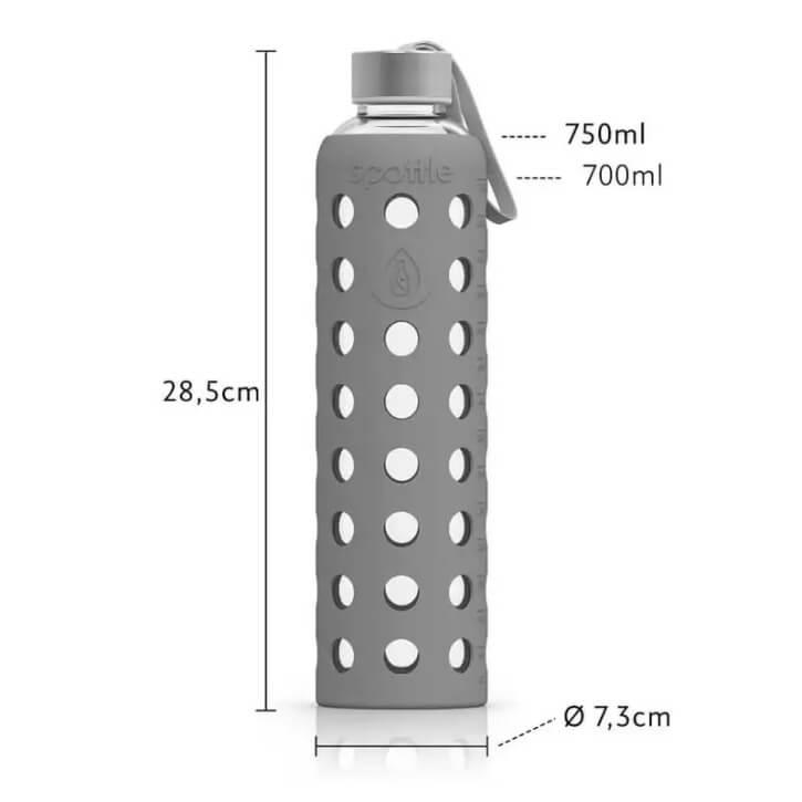 SPOTTLE Glasflasche mit Silikonhülle 750ml - Gorilla Sports Schweiz