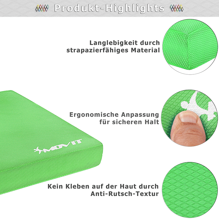 Coussin de siège MOVIT® Balance Pad de différentes couleurs avec bande d'exercice