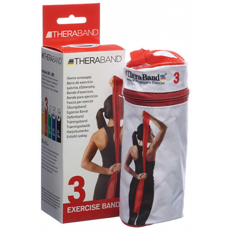 Thera Band in Reissverschlusstasche 2.5m - Gorilla Sports Schweiz