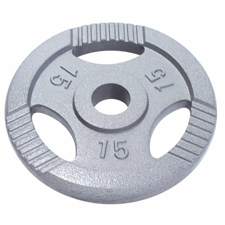 Hantelscheibe Guss Gripper 0.5-20 KG Silber - Gorilla Sports Schweiz